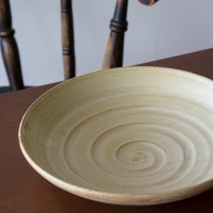 Wide Blue Ceramic Serving Bowl for Salads