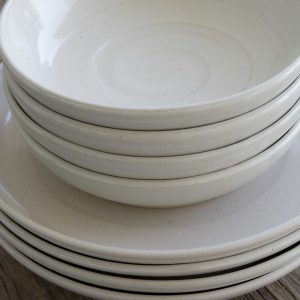 White Speckled Ceramic Bowl for Everyday Serving