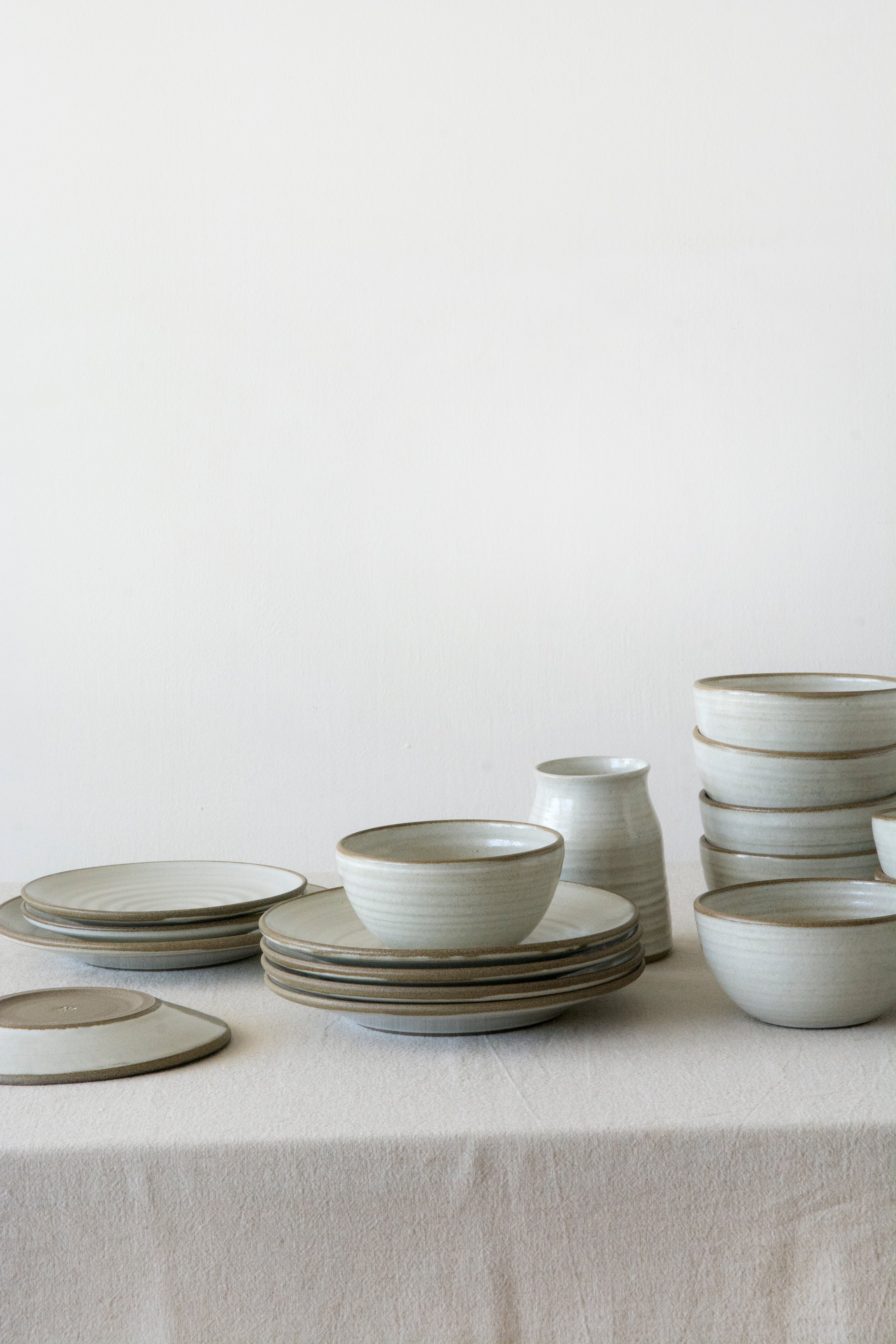 Set of Six Speckled Ceramic Soup Bowls