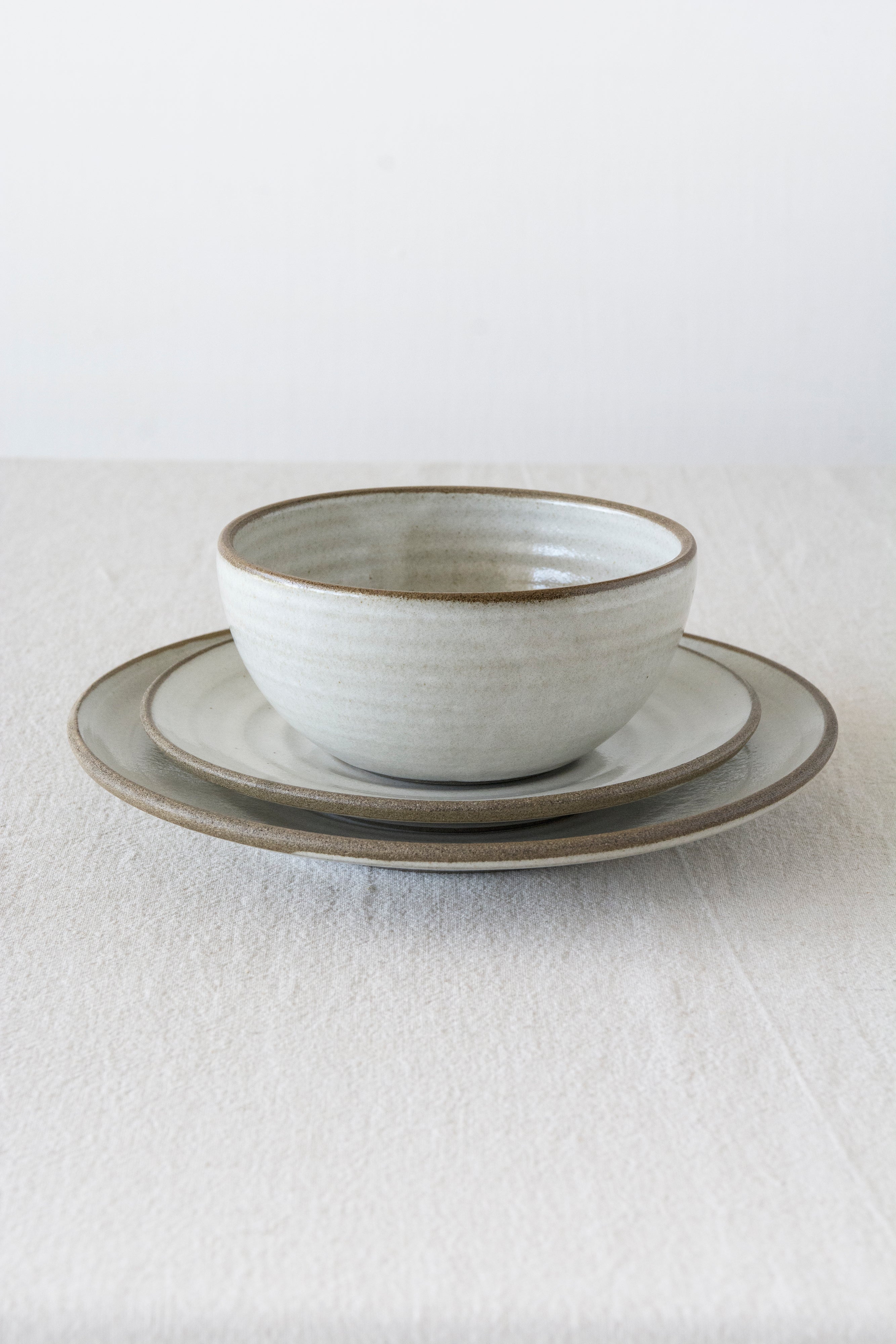 Set of Six Speckled Ceramic Soup Bowls