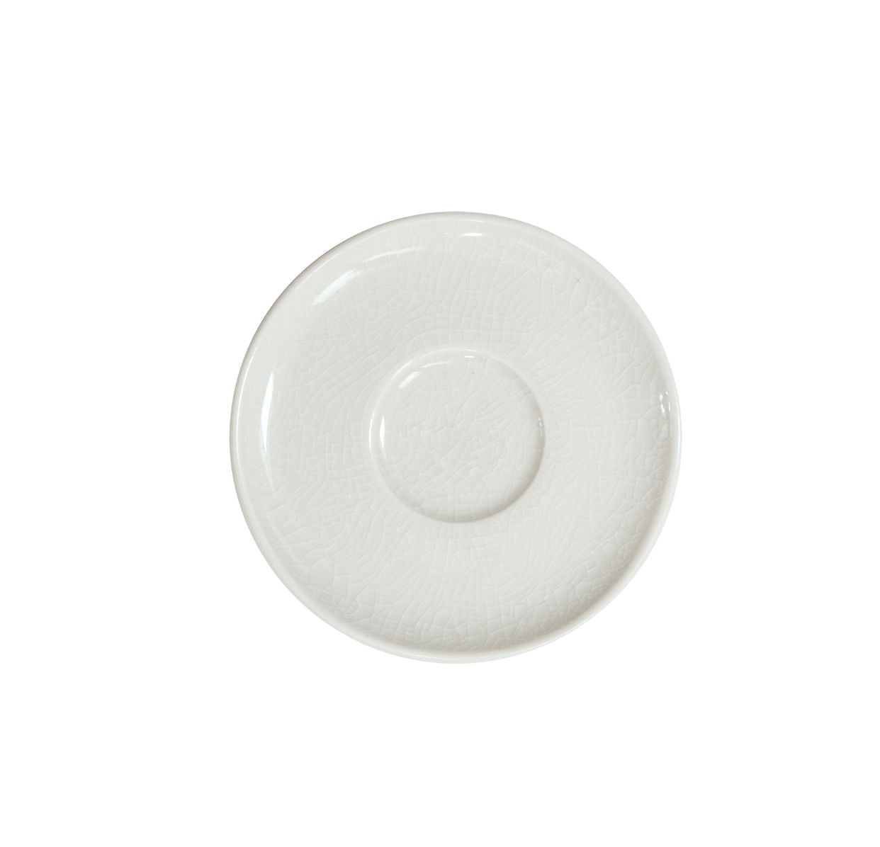 Crackle-Glaze Saucer - Quartz White