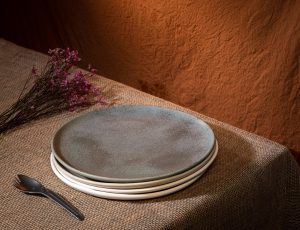 Curved Rim Porcelain Dinner Coupe Plate