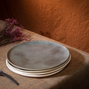 Curved Rim Porcelain Dinner Coupe Plate