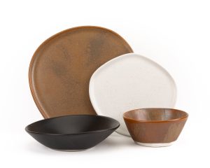 Four Piece Organic Rim Dinnerware Setting
