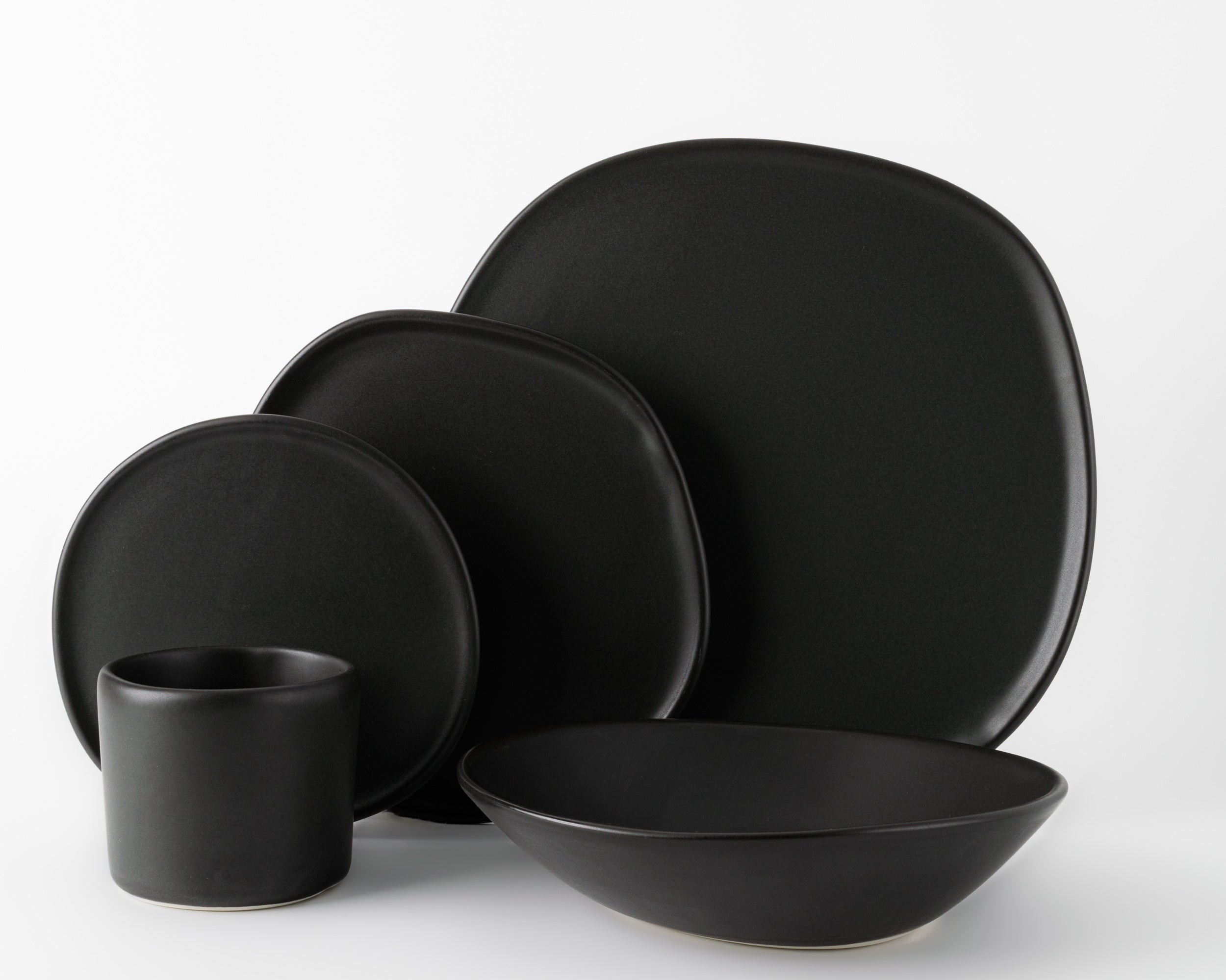 Five Piece Organic Rim Dinnerware Setting