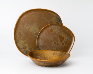 Three Piece Organic Rim Dinnerware Setting