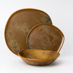 Three Piece Organic Rim Dinnerware Setting
