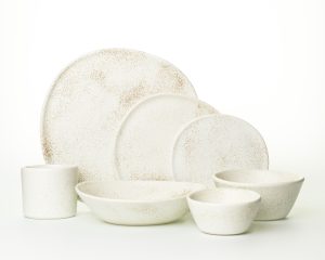 Seven Piece Organic Rim Dinnerware Setting