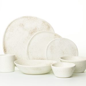 Seven Piece Organic Rim Dinnerware Setting