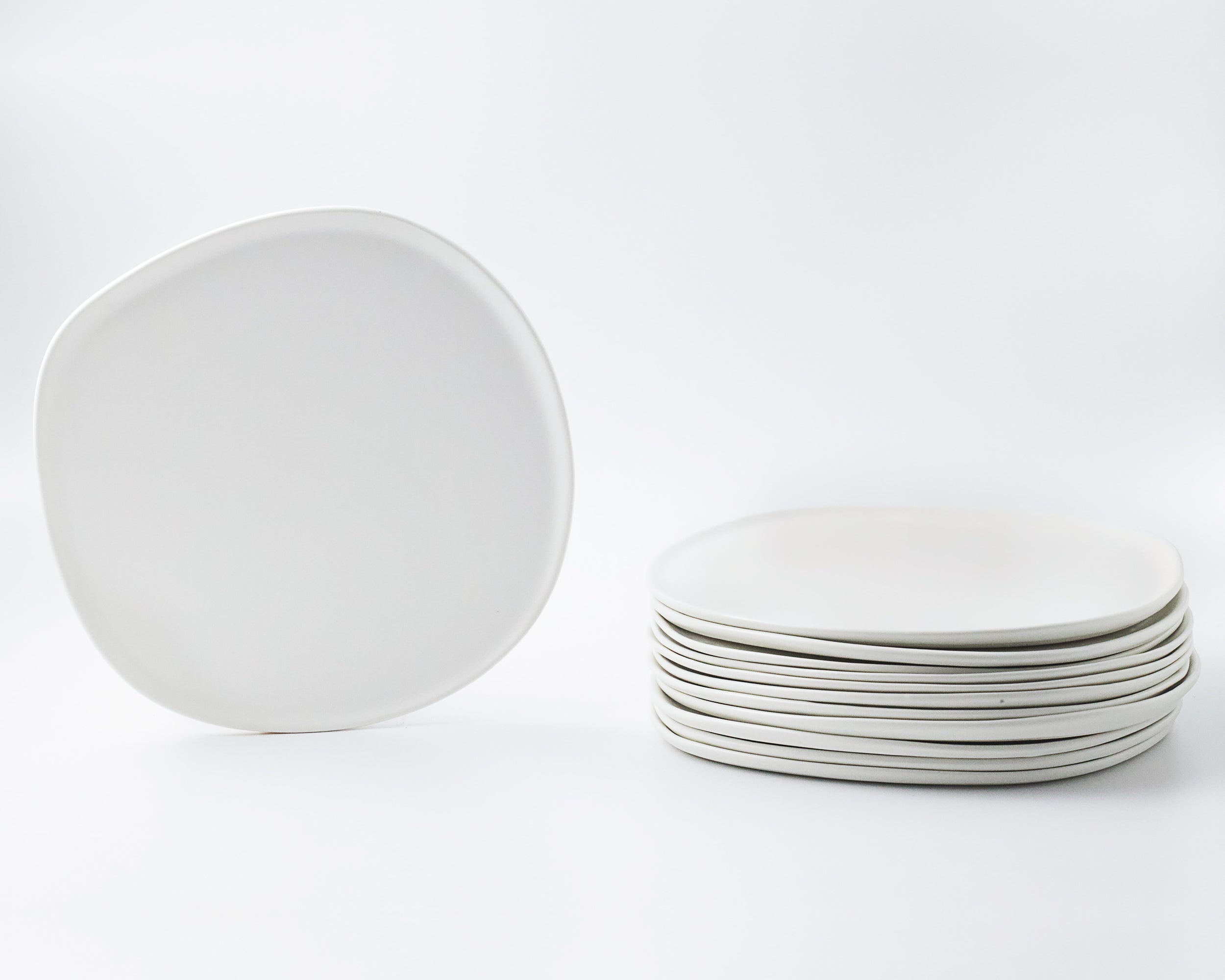 Organic Low Rim Porcelain Dinner Plate