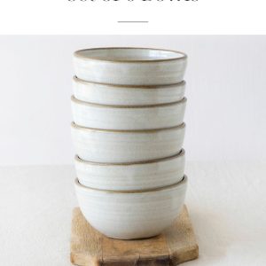 Set of Six Speckled Ceramic Soup Bowls
