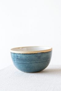 Blue White Stoneware Noodle Bowl for Meals