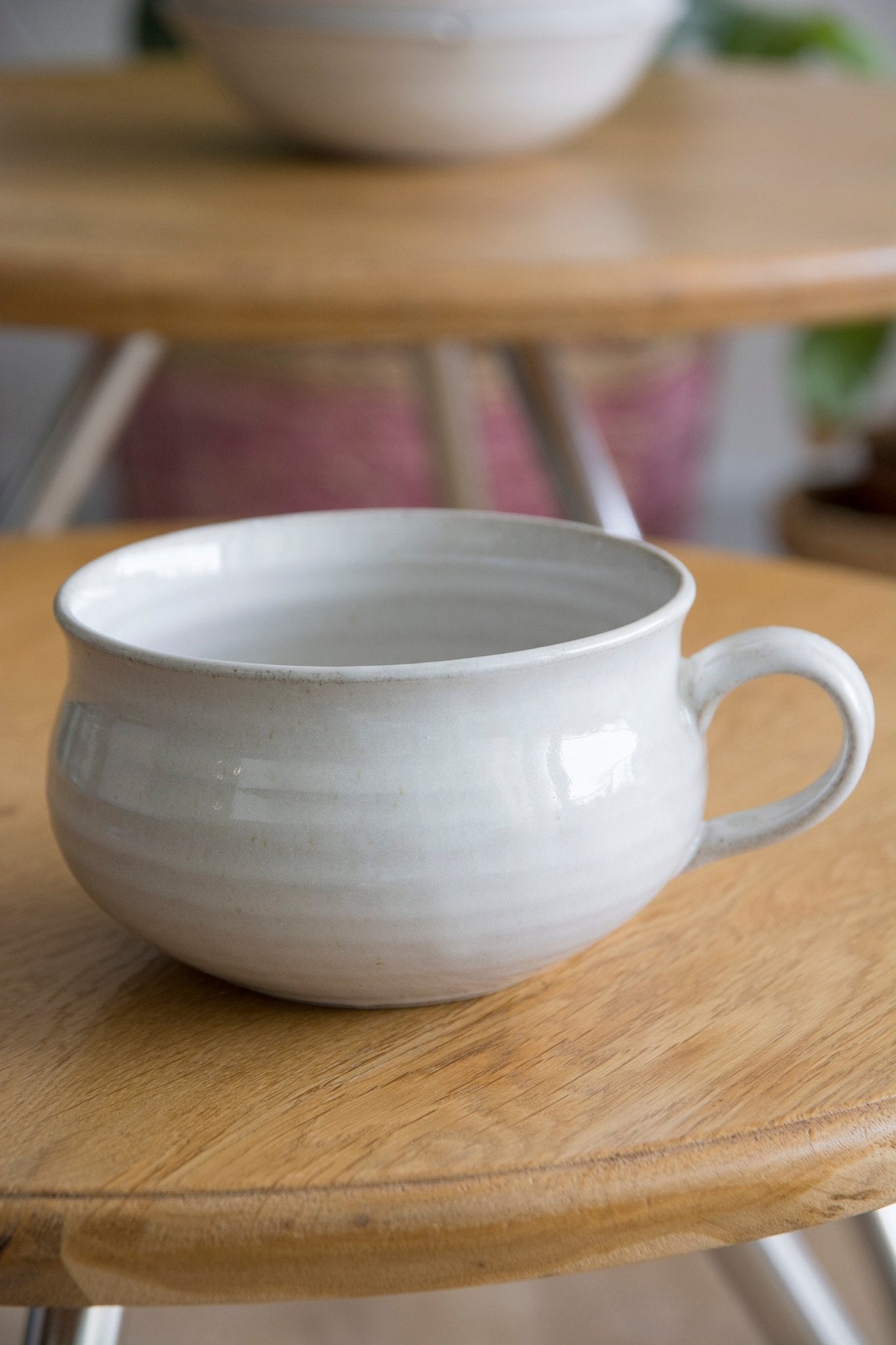 Ceramic Soup Bowl Mug with Rounded Handle