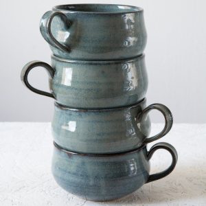 Ceramic Soup Bowl Mug with Rounded Handle