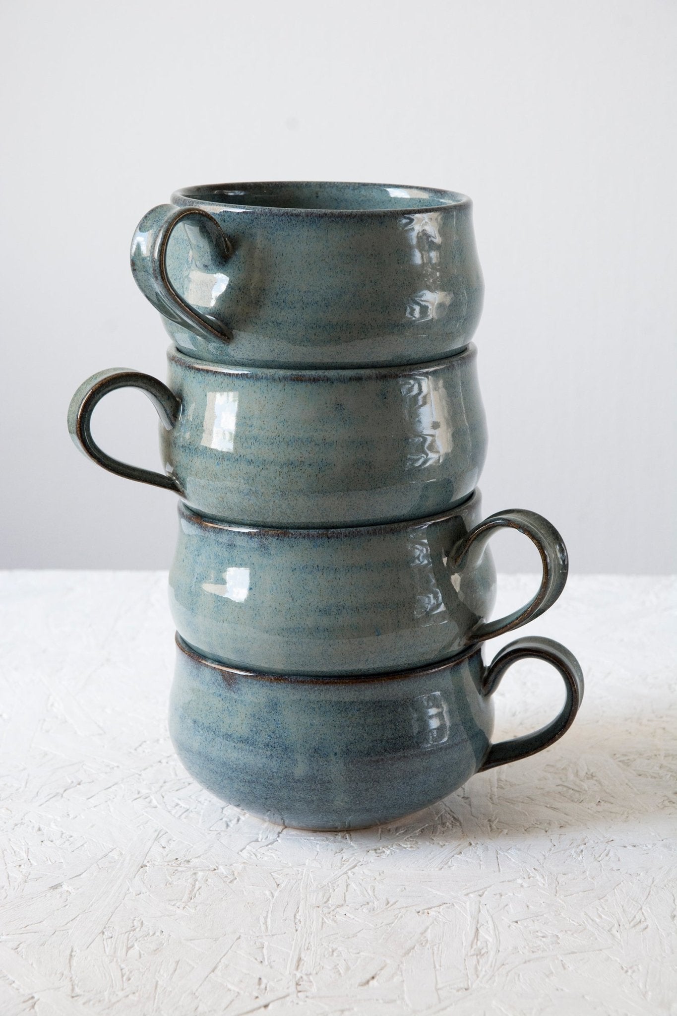 Ceramic Soup Bowl Mug with Rounded Handle