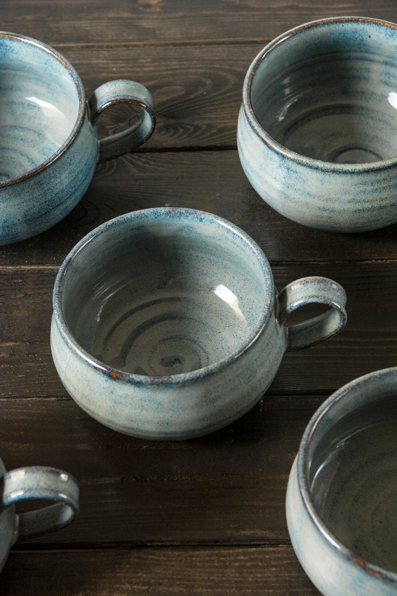 Ceramic Soup Bowl Mug with Rounded Handle