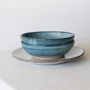 Blue Ceramic Bowl for Soups and Sides