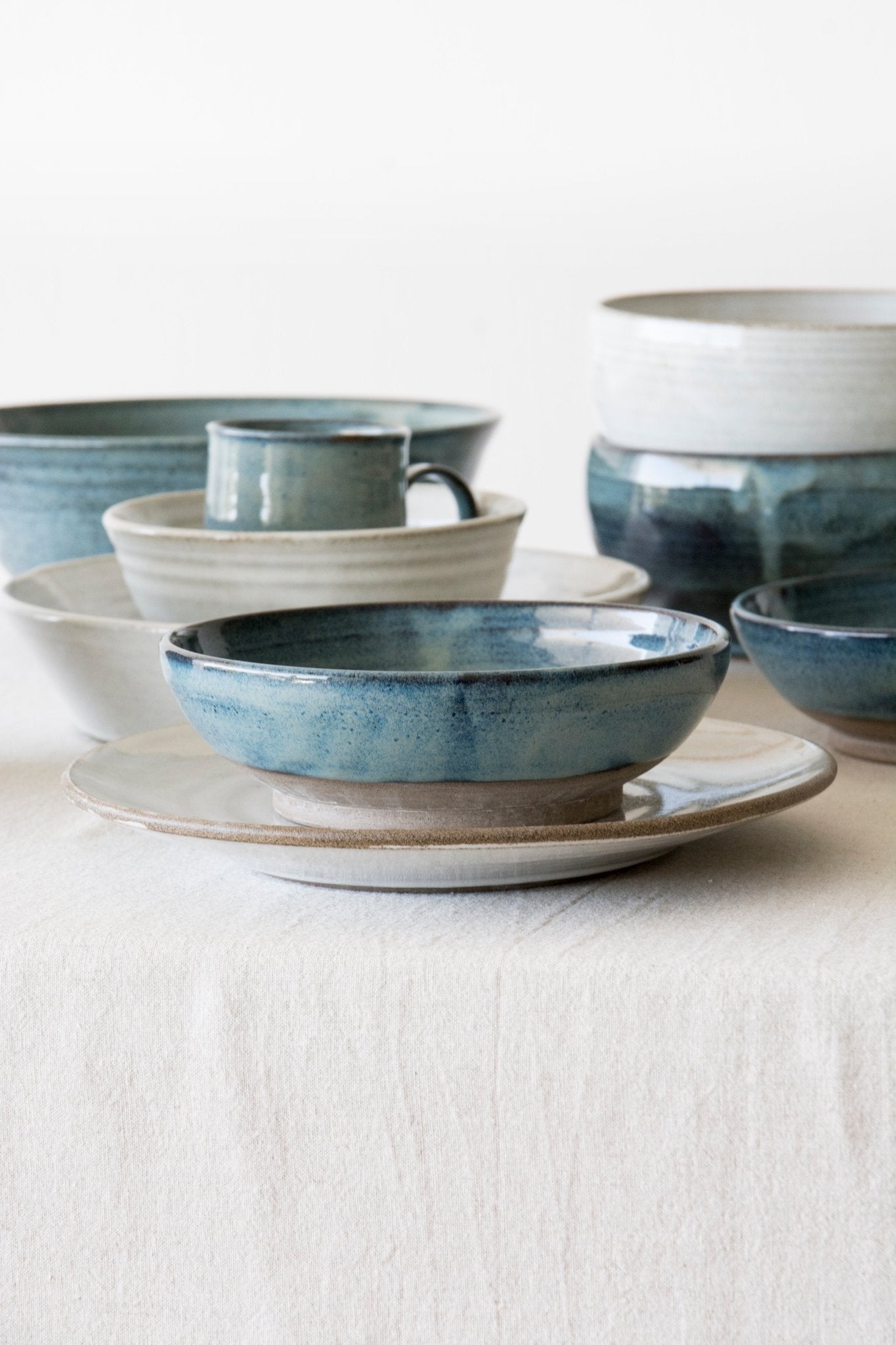 Blue Ceramic Bowl for Soups and Sides