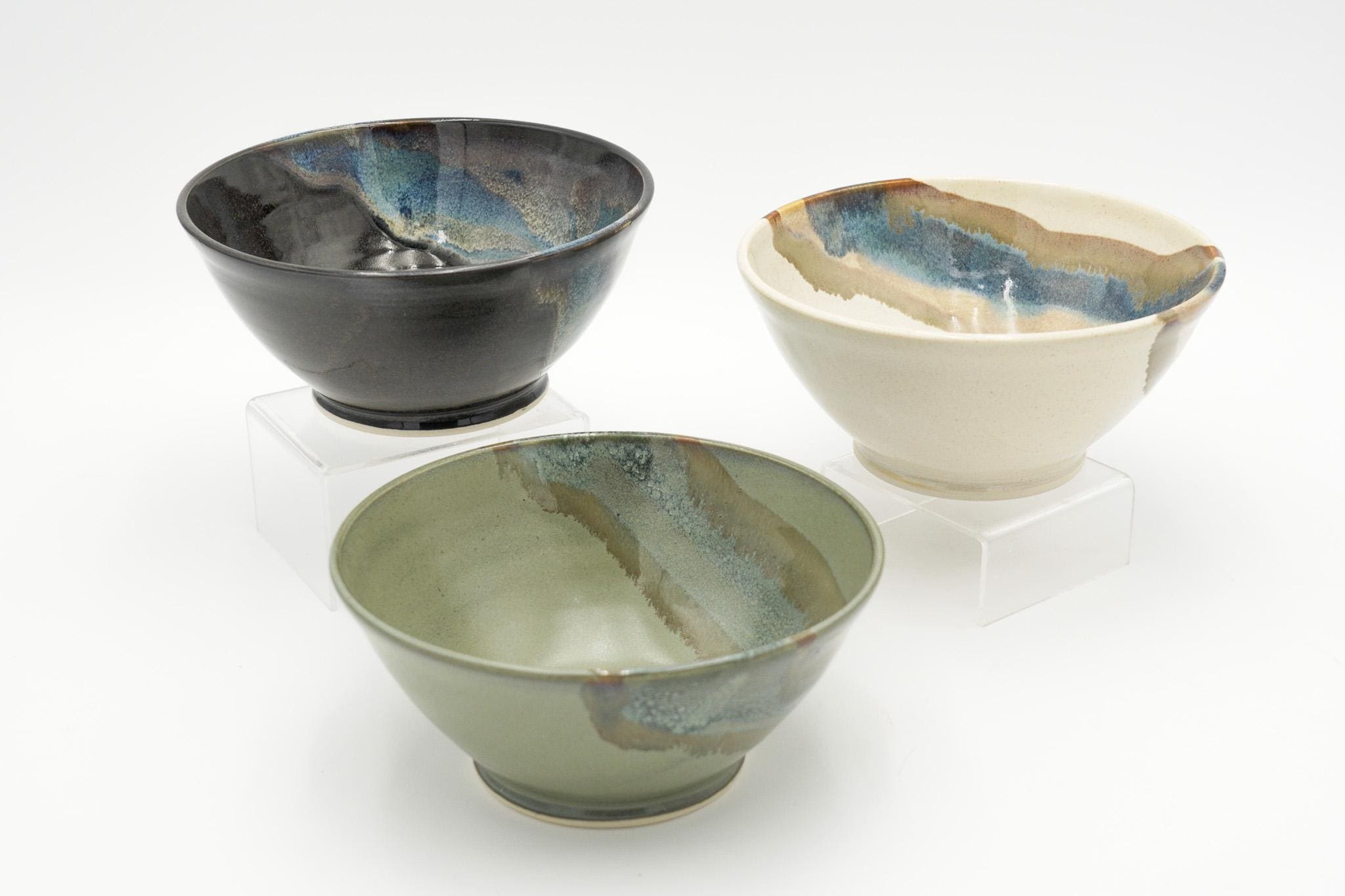 Stoneware Pottery Bowls for Salad, Soup, Pasta and Cereal