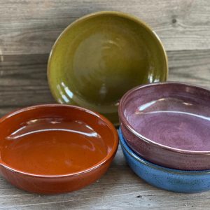 Pottery Pasta Bowls, Set of Two or Four, 7-Inch Lunch-Size Bowls
