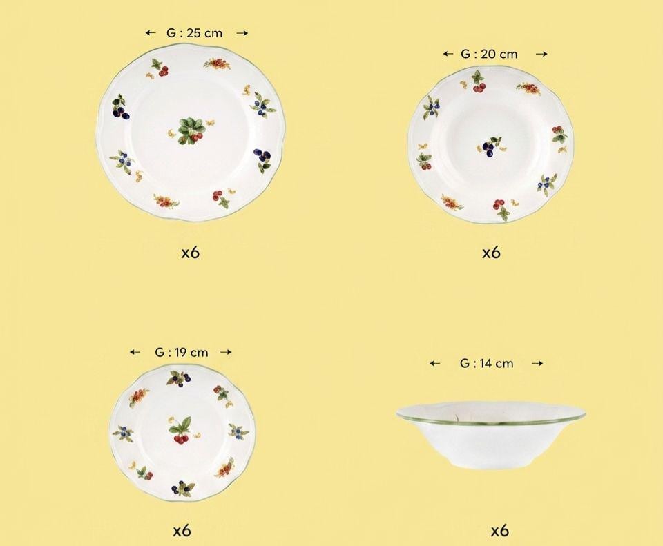 24-Piece Berry Botanical Stoneware Dinnerware Set, Ceramic Service for 6 - Image 4