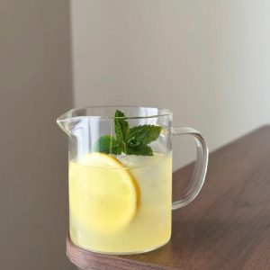 Clear Glass Matcha Pitcher with Spout, Borosilicate Iced Tea Maker
