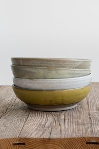 Set of Four Earth Tone Ceramic Bowls