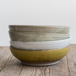 Set of Four Earth Tone Ceramic Bowls