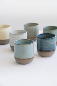 Set of Six Small Ceramic Coffee Cups