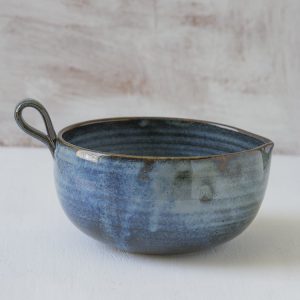 Small Blue Pottery Mixing Bowl for Prep