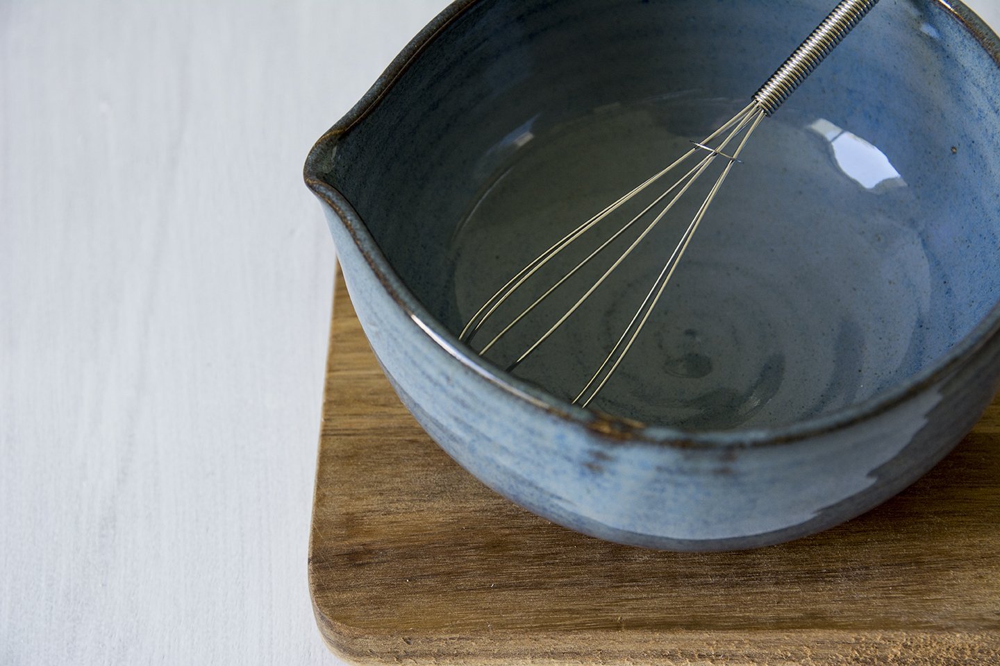 Small Blue Pottery Mixing Bowl for Prep