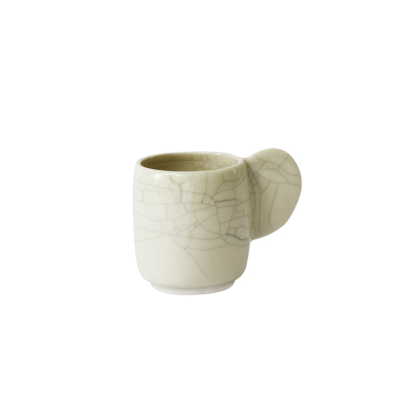 Crackle-Glaze Espresso Cup - Quartz White