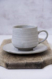 Five Ounce White Ceramic Cappuccino Coffee Cup