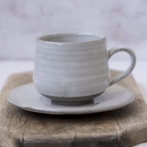 Five Ounce White Ceramic Cappuccino Coffee Cup