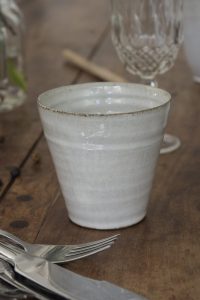 White Ceramic Tumblers for Coffee and Water